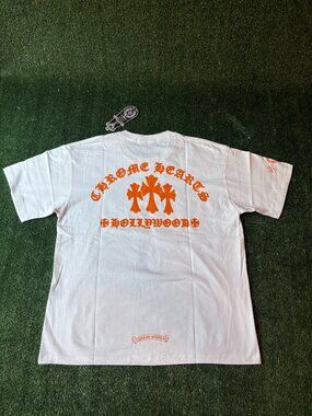 Chrome Hearts White Hollywood Orange Cross Graphic Tee NWT